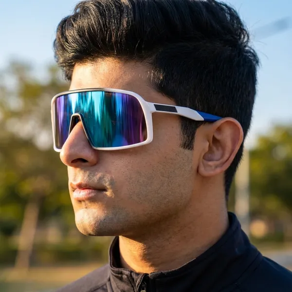 White_And_Blue_Glacier_Shield_Sports_Cyber_Revo_Lens_Sunglass_For_Unisex