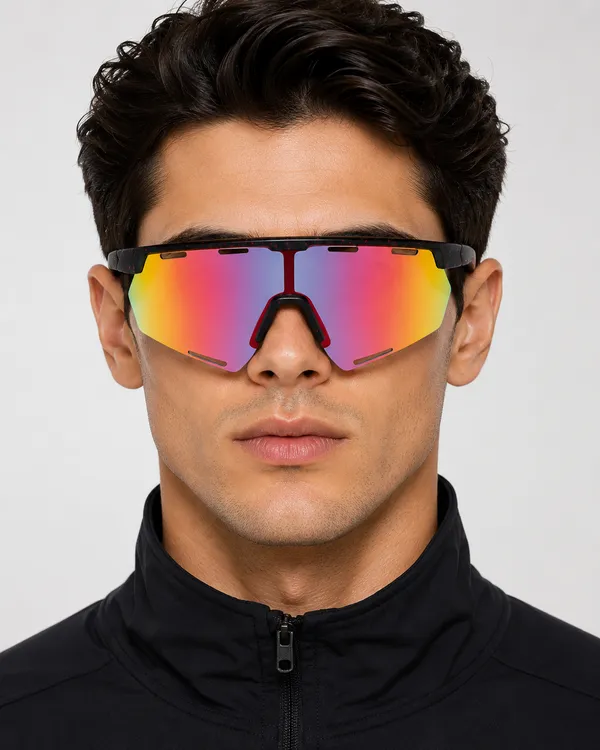 Daniel_Karter_Apex_Dual_Vision_Sports_Sunglasses/UV400/Unisex/_Matt_Black_with_Red_Mirror_Lens