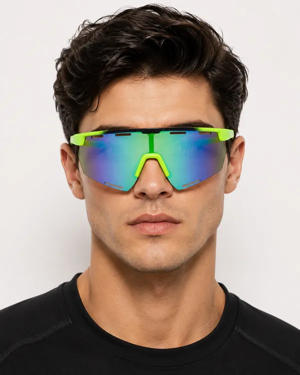 Daniel_Karter_Apex_Dual_Vision_Sports_Sunglasses/UV400/Unisex/_Matt_Neon_With_Green_Mirror_Lens