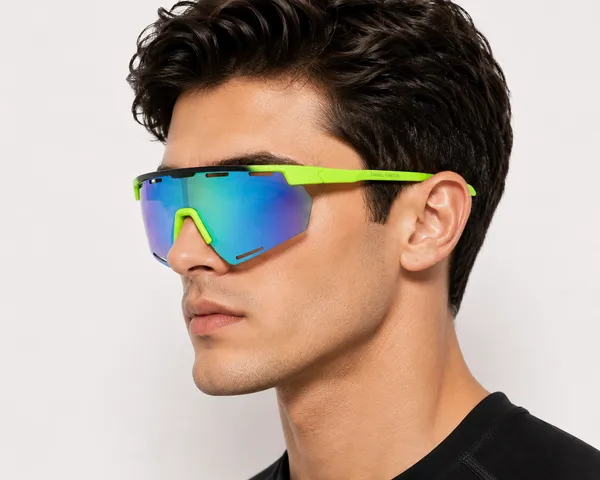 Daniel_Karter_Apex_Dual_Vision_Sports_Sunglasses/UV400/Unisex/_Matt_Neon_With_Green_Mirror_Lens