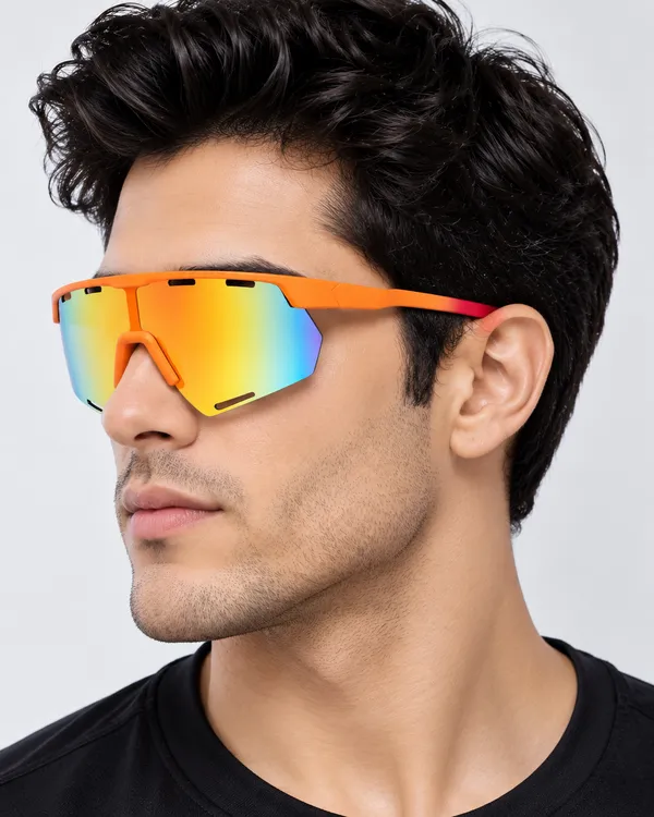 Daniel_Karter_Apex_Dual_Vision_Sports_Sunglasses/UV400/Unisex/_Matt_Orange_with_Orange_Mirror_Lens