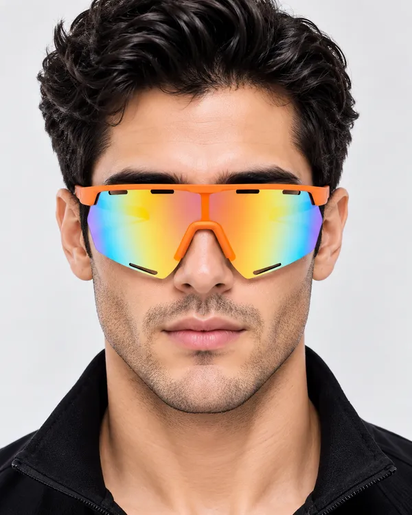 Daniel_Karter_Apex_Dual_Vision_Sports_Sunglasses/UV400/Unisex/_Matt_Orange_with_Orange_Mirror_Lens