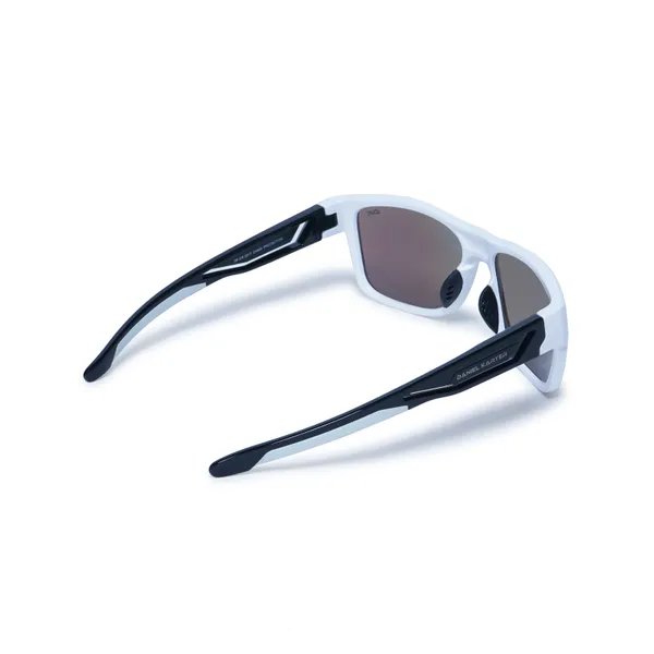 Daniel_Karter_UV400_Solar_Edge_White_With_Black_Temple/Aqua_Blue_Mirror__Lens/Unisex