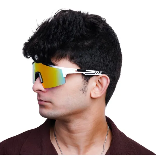 White_And_Yellow_Falcon_Shield_Sports_Sunglass_For_Unisex