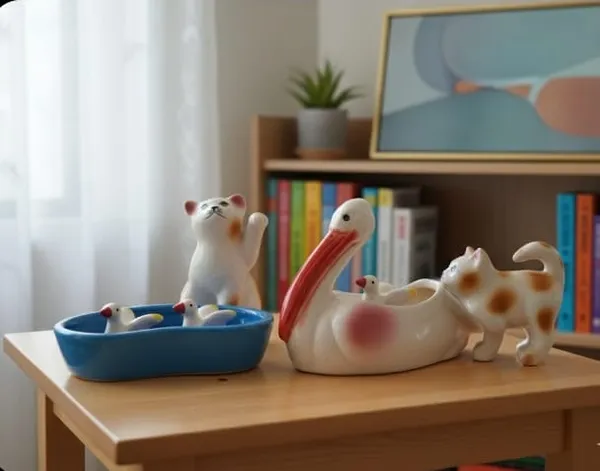 Pack_Of_6_-_Creamic_Miniature_Cats_And_Planter