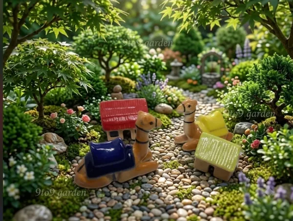 Pack_Of_4_-_Ceramic_Miniature_Hut_&_Camel_For_Home_Decor