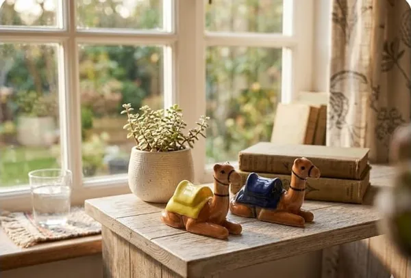 Pack_Of_4_-_Ceramic_Miniature_Hut_&_Camel_For_Home_Decor
