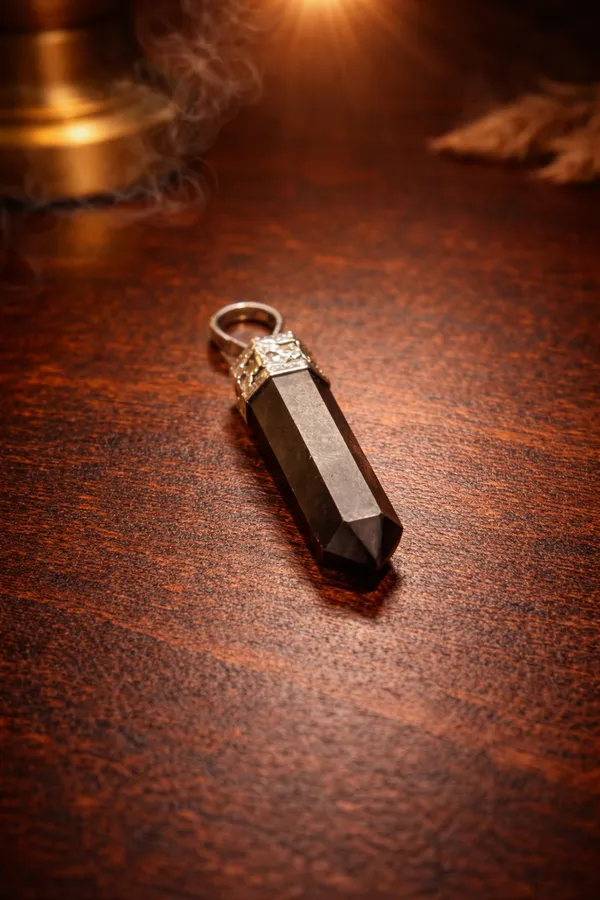 Pyrite_Pendant_For_Men_&_Women_|_Pack_Of_1_With_5_Mukhi_Rudraksh_Free