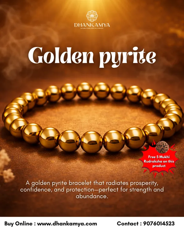 Golden_Crystal_Pyrite_Bracelet_For_Men_&_Women_|_Pack_Of_1_With_5_Mukhi_Rudraksh_Free