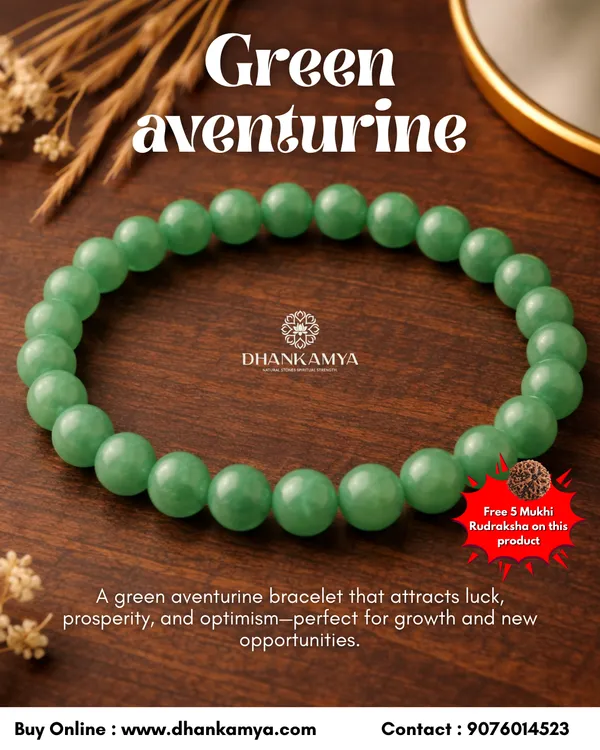 Aventurine_Bracelet_For_Men_&_Women_|_Pack_Of_1_With_5_Mukhi_Rudraksh_Free