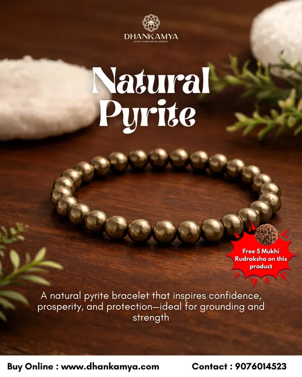 Natural_Pyrite_Bracelet_For_Men_&_Women_|_Pack_Of_1_With_5_Mukhi_Rudraksh_Free
