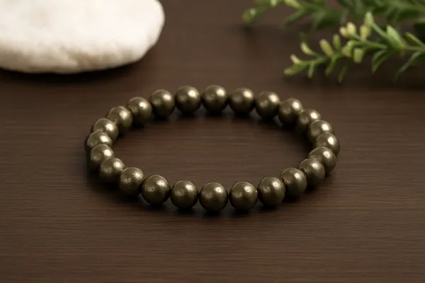 Natural_Pyrite_Bracelet_For_Men_&_Women_|_Pack_Of_1_With_5_Mukhi_Rudraksh_Free