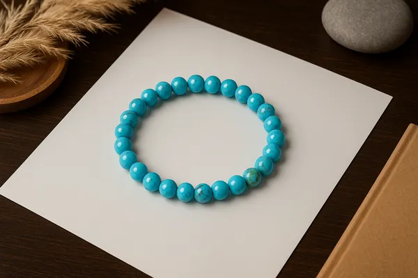 Natural_Turquoise_Bracelet_For_Men_&_Women_|_Pack_Of_1_With_5_Mukhi_Rudraksh_Free