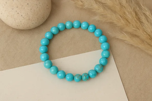 Natural_Turquoise_Bracelet_For_Men_&_Women_|_Pack_Of_1_With_5_Mukhi_Rudraksh_Free