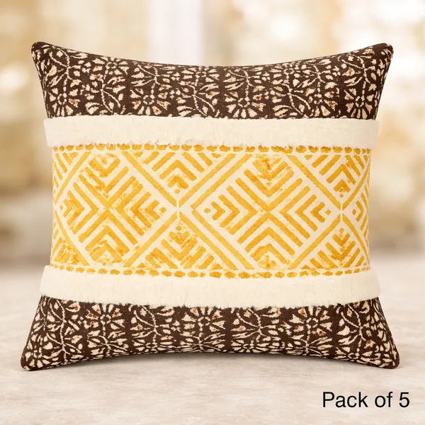 (Pack_Of_5)_Brown_&_Yellow_Premium_Decorative_Throw_Pillow_Cover_For_Sofa_&_Bedroom