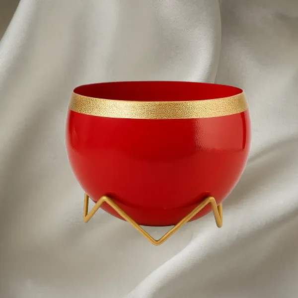 Red_Premium_Modern_Metal_Plant_Pot_For_Home_Decor