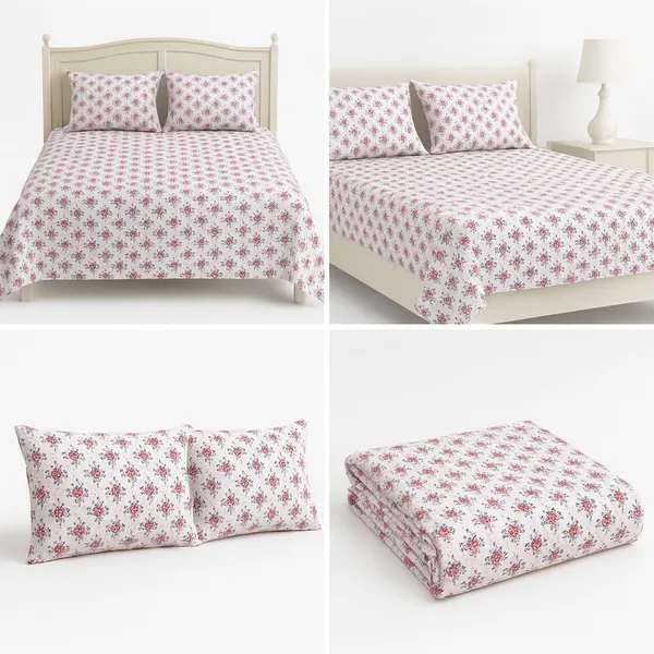 (Pack_Of_2)_Red_Premium_Floral_Pure_Cotton_King_Bedsheet_With_2_Pillow_Covers_For_Sofa_&_Bedroom