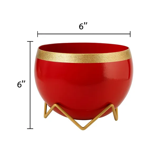 Red_Premium_Modern_Metal_Plant_Pot_For_Home_Decor
