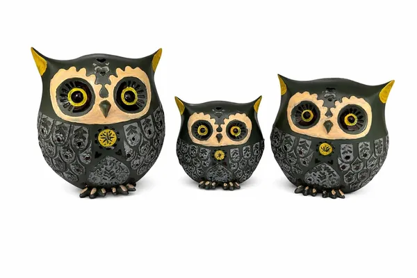 (Pack_Of_3)_Green_&_Gold_Premium_Decorative_Owl_Family_Showpiece_For_Home_Decor