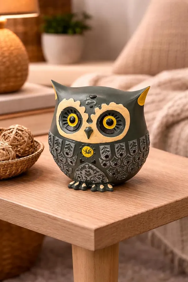 (Pack_Of_3)_Green_&_Gold_Premium_Decorative_Owl_Family_Showpiece_For_Home_Decor