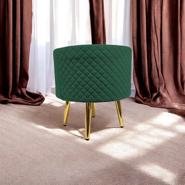 Green_Premium_Round_Metal_Legs_Ottoman_Stool_For_Home_Decor