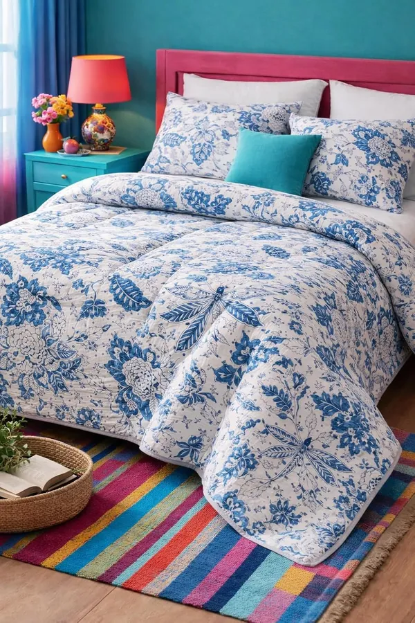 Blue_&_White_Premium_Rajai_And_Floral_Size_Quilt_For_Sofa_&_Bedroom