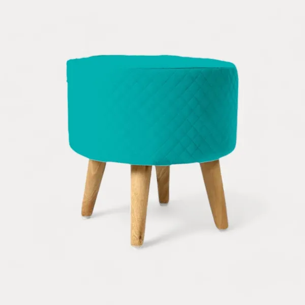Teal_Premium_Round_Wooden_Ottoman_Stool_For_Home_Decor