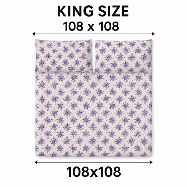 (Pack_Of_2)_Purple_Premium_Floral_Pure_Cotton_King_Bedsheet_With_2_Pillow_Covers_For_Sofa_&_Bedroom