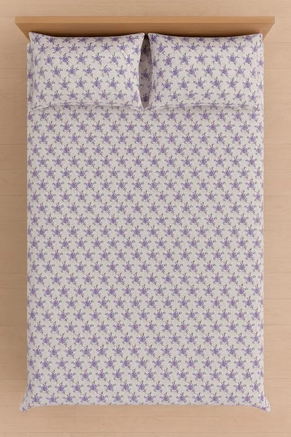 (Pack_Of_2)_Purple_Premium_Floral_Pure_Cotton_King_Bedsheet_With_2_Pillow_Covers_For_Sofa_&_Bedroom