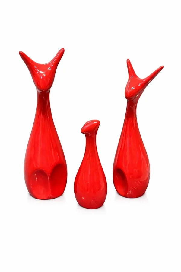 (Pack_Of_3)_Red_Premium_Modern_Decor_Ceramic_Giraffe_Family_Figurines_For_Home_Decor