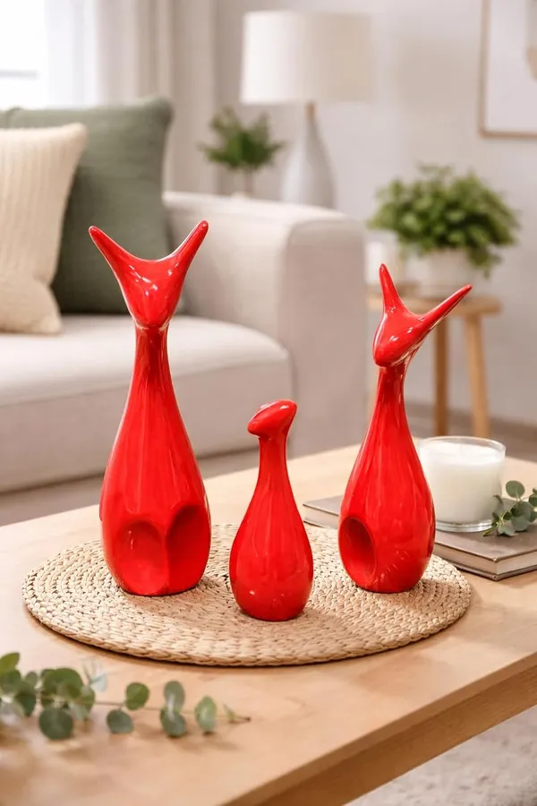 (Pack_Of_3)_Red_Premium_Modern_Decor_Ceramic_Giraffe_Family_Figurines_For_Home_Decor