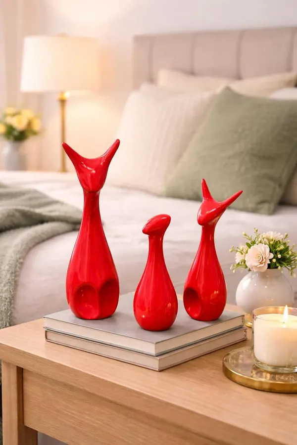(Pack_Of_3)_Red_Premium_Modern_Decor_Ceramic_Giraffe_Family_Figurines_For_Home_Decor