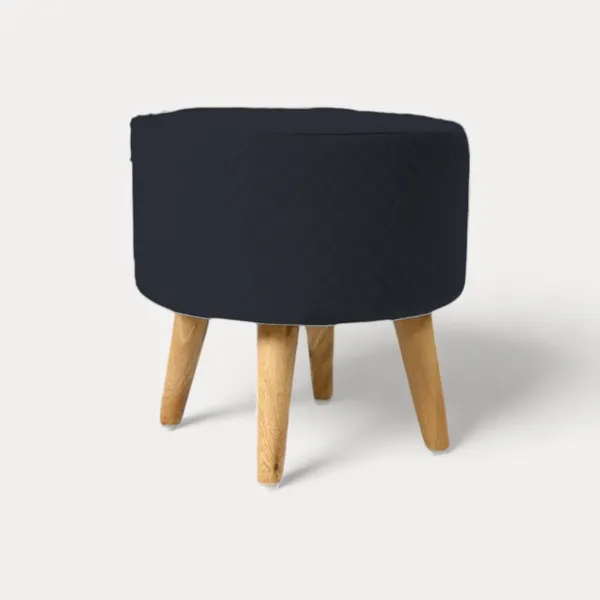 Black_Premium_Round_Wooden_Ottoman_Stool_For_Home_Decor