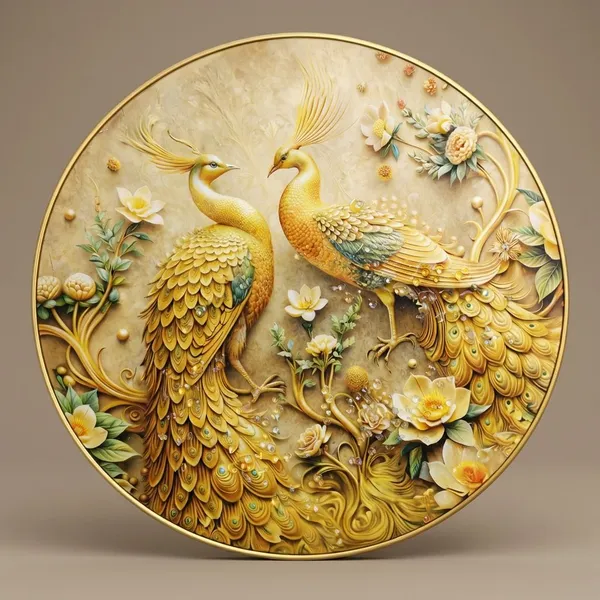 Gold_Premium_12_Inch_Circular_Decorative_Wall_Art_With_Embedded_Beads_For_Home_Decor