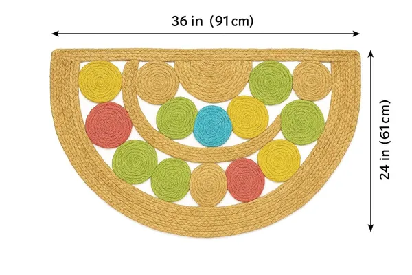 Brown_Premium_Handcrafted_Semi-Circle_Jute_Doormat_With_Colorful_Tikki_Design_For_Sofa_&_Bedroom