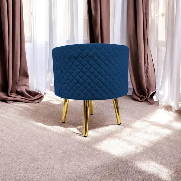 Blue_Premium_Round_Metal_Legs_Ottoman_Stool_For_Home_Decor