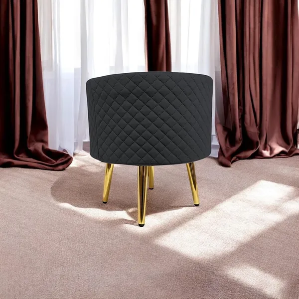 Black_Premium_Round_Metal_Legs_Ottoman_Stool_For_Home_Decor