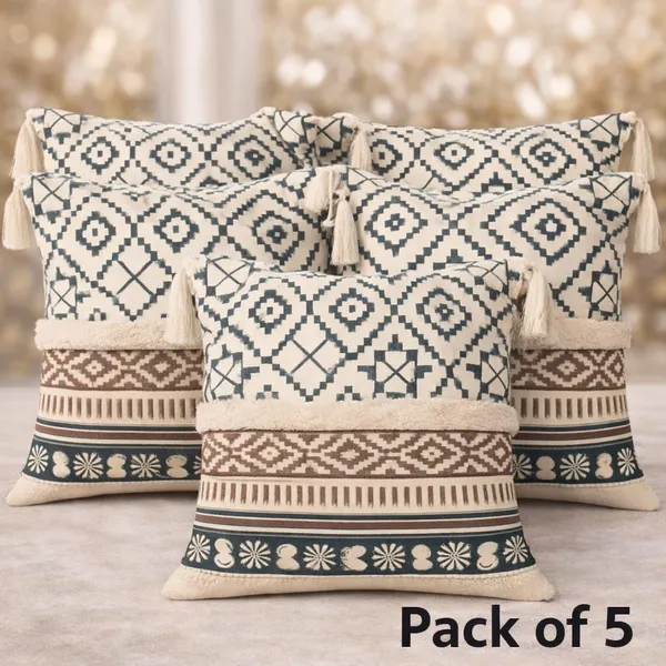 Pack_Of_5_Cream_&_Black_Premium_Boho_Design_Decorative_Throw_Pillow_Cover_With_Tassels_And_Fringe_For_Sofa_&_Bedroom