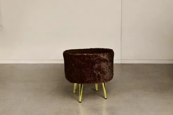 Brown_Premium_Round_Metal_Legs_Faux_Fur_Ottoman_Stool_For_Home_Decor