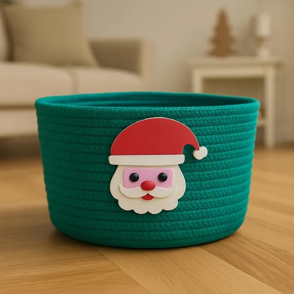Cream_&_Black_Premium_Holiday_Spirit_Cotton_Rope_Storage_Basket_For_Kids