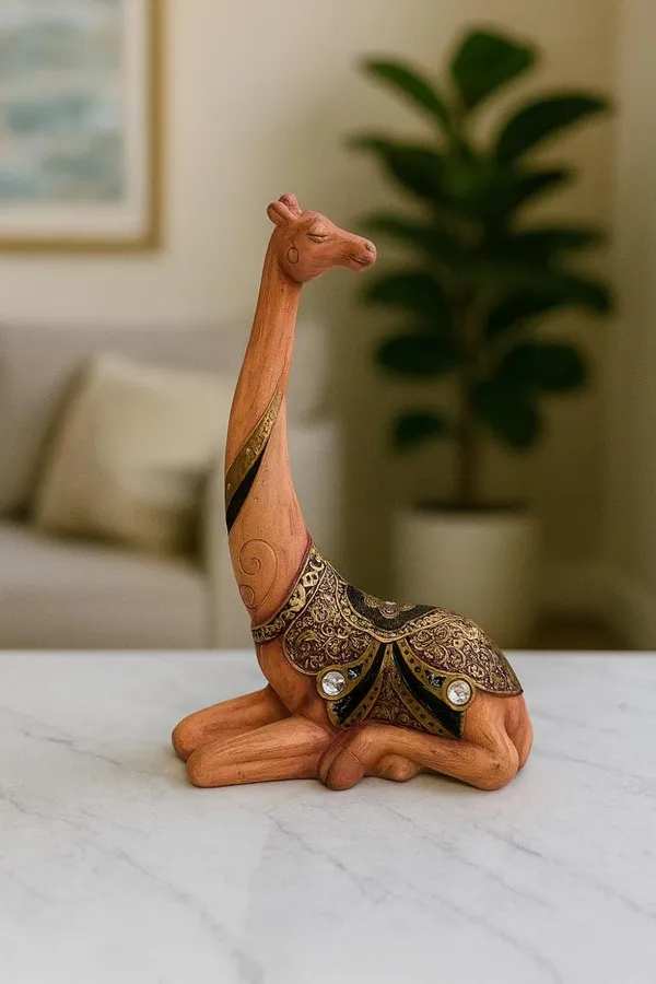 (Set_of_3)_Ceramic_Animal_Statues_with_Gold_Pattern_and_Rhinestones_Modern_Contemporary_Style_Home_Decor_12-18_Inch