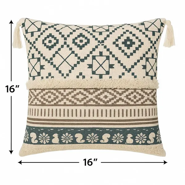 (Pack_Of_2)_Cream_&_Black_Premium_Boho_Design_Decorative_Throw_Pillow_Cover_With_Tassels_And_Fringe_For_Sofa_&_Bedroom