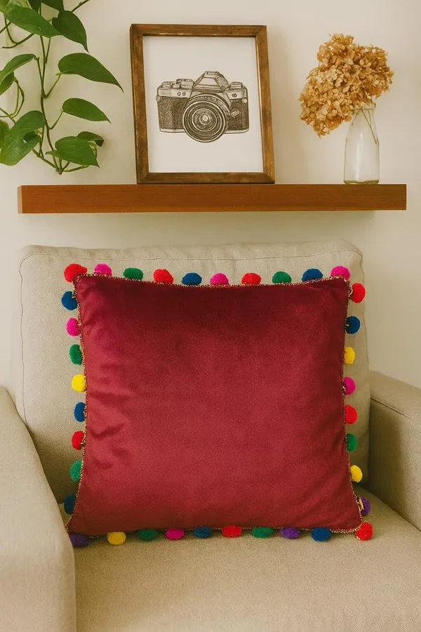 (Pack_Of_5)_White_&_Blue_Premium_Boho_Decorative_Throw_Pillow_Covers_With_Colorful_Pom_Poms_For_Sofa_&_Bedroom