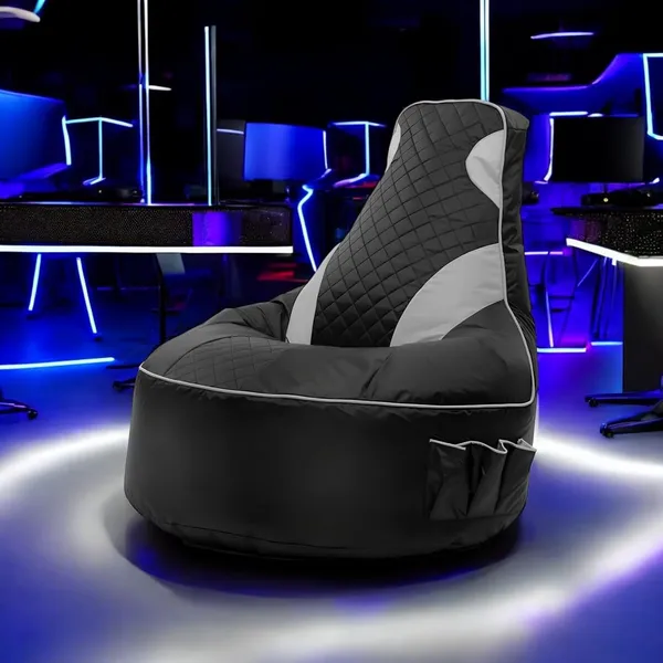 Black_Premium_Gaming_Bean_Bag_With_Storage_Pocket_For_Home_Decor