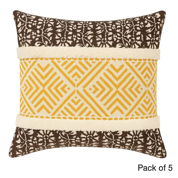 (Pack_Of_5)_Brown_&_Yellow_Premium_Decorative_Throw_Pillow_Cover_For_Sofa_&_Bedroom