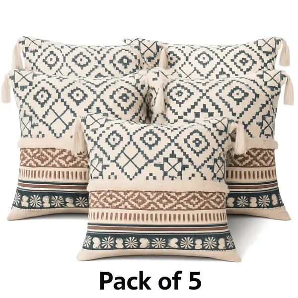 Pack_Of_5_Cream_&_Black_Premium_Boho_Design_Decorative_Throw_Pillow_Cover_With_Tassels_And_Fringe_For_Sofa_&_Bedroom