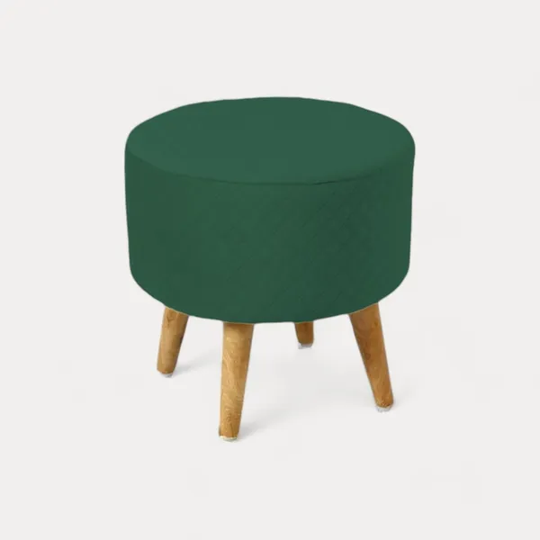 Green_Premium_Round_Wooden_Ottoman_Stool_For_Home_Decor