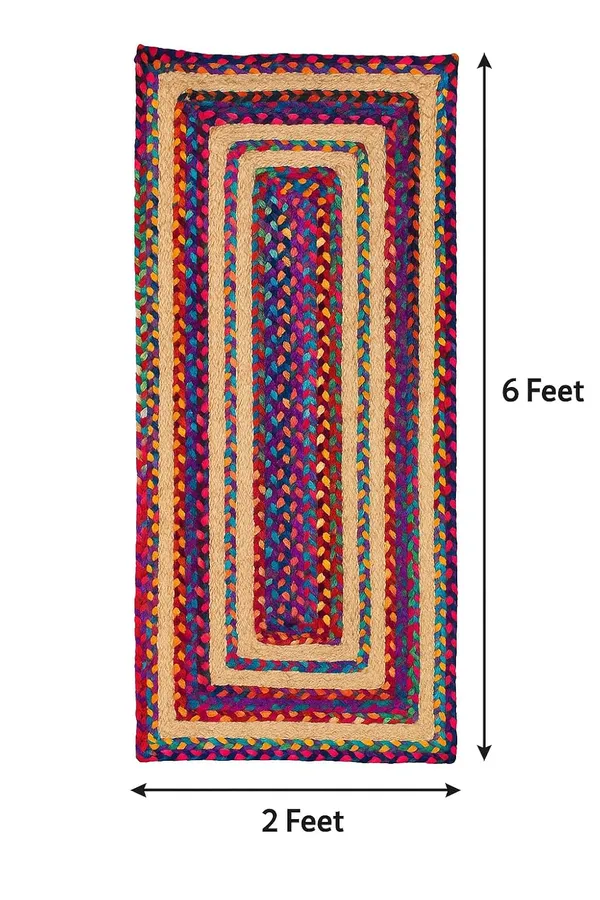 Gold_&_Blue_Premium_Handcrafted_Braided_Jute_Cotton_Chindi_Rope_Regular_Bed_Runner_For_Home_Decor