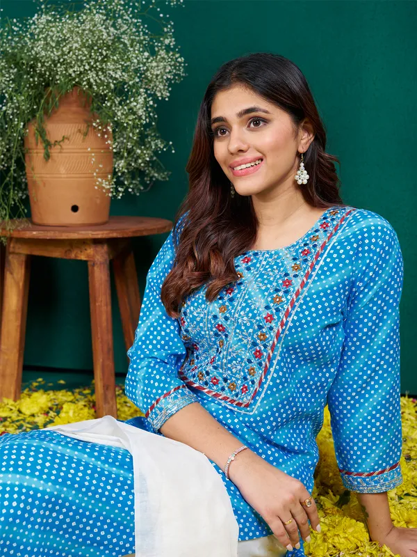 Sky_Blue_Embroidered_Printed_Kurta_With_Pants_And_Dupatta_For_Women