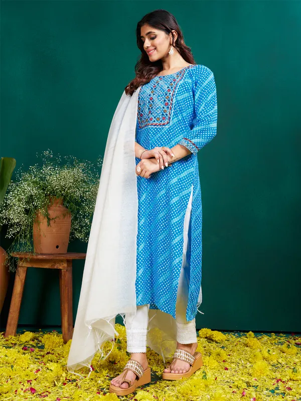 Sky_Blue_Embroidered_Printed_Kurta_With_Pants_And_Dupatta_For_Women